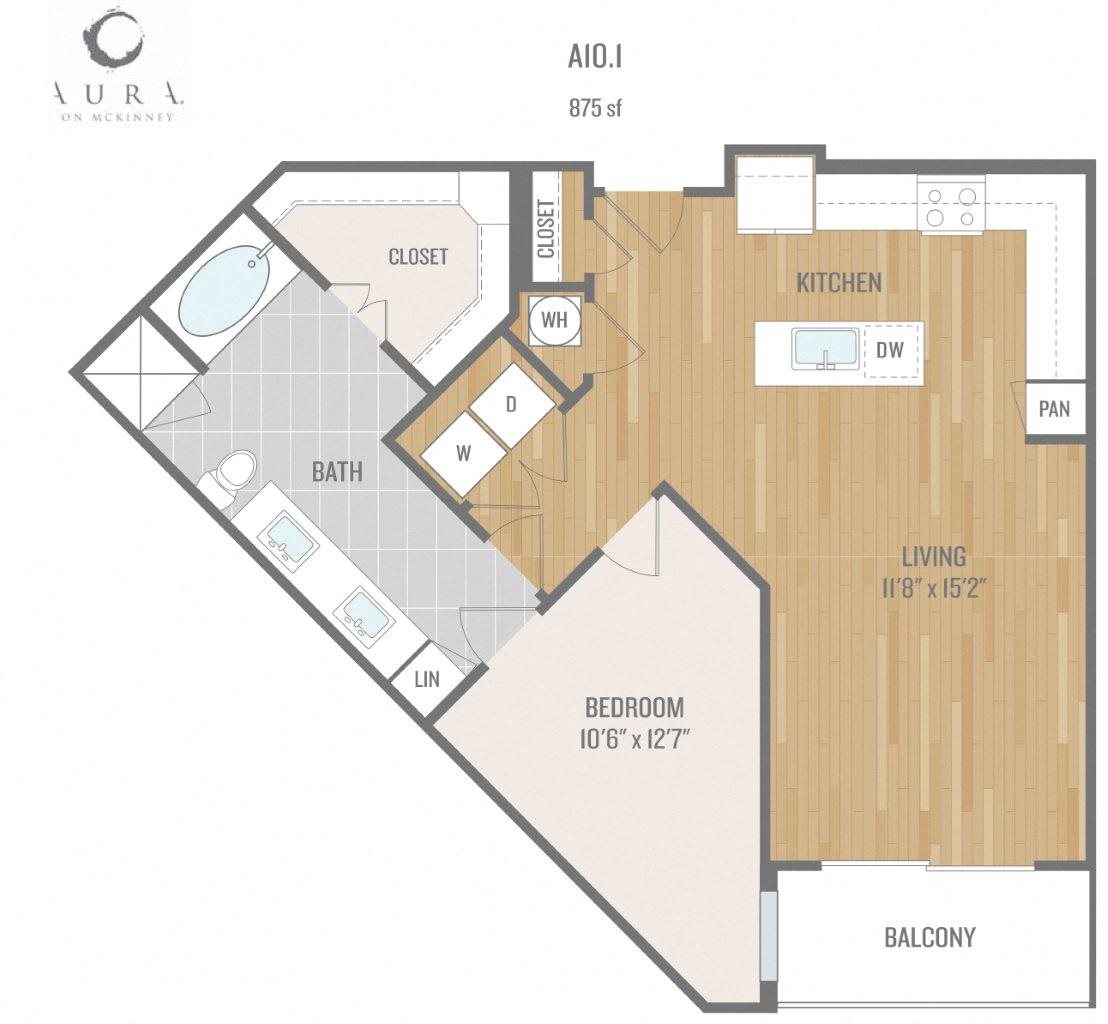 Aura On Mckinney Apartments A10 1 Floor Plan Aura On Mckinney Apartments A10 1 Floor Plan